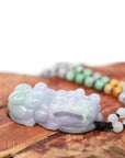 Baikalla Jewelry genuine jadeite carving Baikalla™ Pi Xiu Genuine Burmese Lavender Green Jadeite Jade PiXiu Pendant Necklace (FengShui Lucky)