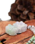 Baikalla Jewelry genuine jadeite carving Baikalla™ Pi Xiu Genuine Burmese Lavender Green Jadeite Jade PiXiu Pendant Necklace (FengShui Lucky)