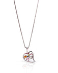 Baikalla Jewelry Silver Tourmaline Pendant Sterling Silver Tourmaline Heart Shape Pendant Necklace With CZ