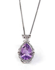 Baikalla Jewelry Silver Topaz Necklace Sterling Silver Natural Amethyst Luxury Pendant Fox Style Necklace With CZ