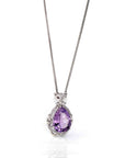 Baikalla Jewelry Silver Topaz Necklace Sterling Silver Natural Amethyst Luxury Pendant Fox Style Necklace With CZ