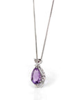 Baikalla Jewelry Silver Topaz Necklace Sterling Silver Natural Amethyst Luxury Pendant Fox Style Necklace With CZ