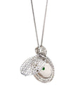 Baikalla Jewelry 18k Gold Jadeite Necklace Baikalla 18K White Gold Genuine Luxury Imperial Jadeite KouKou Pendant with Diamonds
