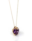 Baikalla Jewelry Gemstone Pendant Necklace 14k Yellow Gold Genuine AAA Royal Amethyst Pendant Necklace