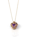 Baikalla Jewelry Gemstone Pendant Necklace 14k Yellow Gold Genuine AAA Royal Amethyst Pendant Necklace