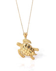 Baikalla Jewelry 14K Yellow Gold Pendant 14k Yellow Gold Turtle Pendant Necklace