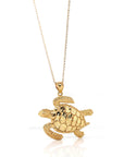 Baikalla Jewelry 14K Yellow Gold Pendant Pendant Only 14k Yellow Gold Turtle Pendant Necklace