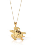 Baikalla Jewelry 14K Yellow Gold Pendant 14k Yellow Gold Turtle Pendant Necklace