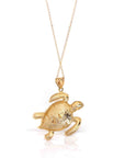 Baikalla Jewelry 14K Yellow Gold Pendant 14k Yellow Gold Turtle Pendant Necklace