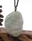 Baikalla Jewelry Jade Carving Necklace Baikalla "Roaring Dragon" Natural Jadeite Jade Lavender Green Pendant Necklace For Men, Collectibles.