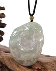 Baikalla Jewelry Jade Carving Necklace Baikalla "Roaring Dragon" Natural Jadeite Jade Lavender Green Pendant Necklace For Men, Collectibles.