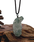 Baikalla Jewelry Jade Carving Necklace Baikalla "Roaring Dragon" Natural Jadeite Jade Blue Green Pendant Necklace For Men