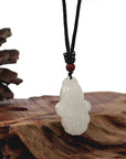 Baikalla Jewelry Jade Pendant Necklace Baikalla Genuine Mutton Fat White Nephrite Jade BaiCai (Lucky Cabbage) Pendant Necklace