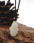 Baikalla Jewelry Jade Pendant Necklace Baikalla Genuine Mutton Fat White Nephrite Jade BaiCai (Lucky Cabbage) Pendant Necklace