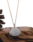 Baikalla Jewelry Gold Jade Buddha Baikalla "Laughing Buddha" Genuine Ice Jadeite Jade with 18k Rose Gold Diamonds Bail