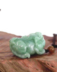 Baikalla Jewelry genuine jadeite carving Baikalla™ Pi Xiu Genuine Burmese Green Jadeite Jade PiXiu Pendant Necklace (FengShui Lucky)