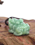 Baikalla Jewelry genuine jadeite carving Baikalla™ Pi Xiu Genuine Burmese Green Jadeite Jade PiXiu Pendant Necklace (FengShui Lucky)