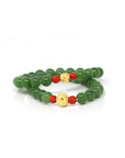 Baikalla Jewelry jade beads bracelet 24K Pure Yellow Gold Money Bead With Genuine Green Jade Round Beads Bracelet Bangle ( 8 mm )