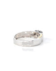 Baikalla Jewelry Gold Jadeite Jade Ring Baikalla™ "Two Tone Half Round" Genuine Burmese Black Jadeite Jade Wedding Band