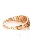 Baikalla Jewelry Gold Sapphire Bracelet Baikalla 18K Rose Gold Multi-Colors Sapphire Bangle Bracelet With 1ct Diamonds