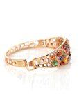 Baikalla Jewelry Gold Sapphire Bracelet Baikalla 18K Rose Gold Multi-Colors Sapphire Bangle Bracelet With 1ct Diamonds