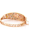 Baikalla Jewelry Gold Sapphire Bracelet Baikalla 18K Rose Gold Multi-Colors Sapphire Bangle Bracelet With 1ct Diamonds