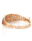 Baikalla Jewelry Gold Sapphire Bracelet Baikalla 18K Rose Gold Multi-Colors Sapphire Bangle Bracelet With 1ct Diamonds