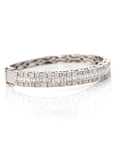 Baikalla Jewelry Gold Diamond Bangle Bracelet 6 10k White Gold Channel set baguette& round diamonds Oval Bangle Bracelet
