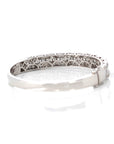 Baikalla Jewelry Gold Diamond Bangle Bracelet 10k White Gold Channel set baguette& round diamonds Oval Bangle Bracelet