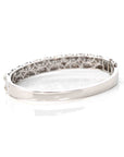 Baikalla Jewelry Gold Diamond Bangle Bracelet 10k White Gold Channel set baguette& round diamonds Oval Bangle Bracelet