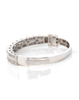 Baikalla Jewelry Gold Diamond Bangle Bracelet 10k White Gold Channel set baguette& round diamonds Oval Bangle Bracelet