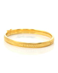 Baikalla Jewelry Gold Diamond Bangle Bracelet 18k Yellow Gold Oval Wide Bangle Bracelet (7 in)