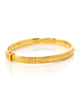 Baikalla Jewelry Gold Diamond Bangle Bracelet 18k Yellow Gold Oval Wide Bangle Bracelet (7 in)