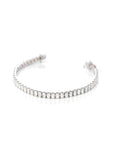 Baikalla Jewelry Gold Diamond Bangle Bracelet 6 14K White Gold Pave-Set 3 mm Moissanite Tennis Bracelet ( 7.2 in )