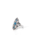 Baikalla Jewelry Gold Topaz Ring 14k White Gold Genuine Swiss Blue Topaz Ring with Diamonds