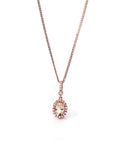 Baikalla Jewelry 14K Gold Morganite Necklace 14k Rose Gold Natural Champagne Morganite Pendant with Diamonds