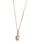 Baikalla Jewelry 14K Gold Morganite Necklace 14k Rose Gold Natural Champagne Morganite Pendant with Diamonds
