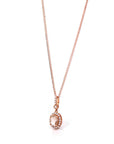 Baikalla Jewelry 14K Gold Morganite Necklace 14k Rose Gold Natural Champagne Morganite Pendant with Diamonds