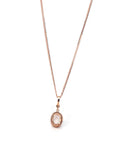Baikalla Jewelry 14K Gold Morganite Necklace 14k Rose Gold Natural Champagne Morganite Pendant with Diamonds