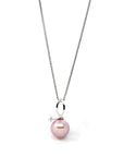 Baikalla Jewelry Gold Pearl Necklace 14k White Gold Culture Pink Pearl & Diamond Pendant Necklace