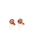 Baikalla Jewelry Gold Gemstone Earrings 18k Classic Rose Gold Natural AAA Amethyst Earrings