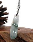 Baikalla Jewelry Jade Guanyin Pendant Necklace Genuine Ice Blue Jadeite Jade FU Dou Pendant Necklace With Real Jadeite jade Beads Necklace