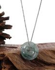 Baikalla Jewelry Jade Pendant Necklace Baikalla™ "Good Luck Button" Necklace Ice Blue Green Jadeite Jade Lucky KouKou Pendant Necklace