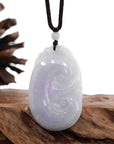 Baikalla Jewelry Jade Guanyin Pendant Necklace Genuine Lavender Jadeite Jade RuYi Pendant Necklace