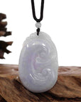 Baikalla Jewelry Jade Guanyin Pendant Necklace Genuine Lavender Jadeite Jade RuYi Pendant Necklace