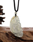 Baikalla Jewelry genuine jadeite carving Baikalla™ Genuine Burmese Ice Jadeite Jade Fish Pendant Necklace
