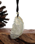 Baikalla Jewelry genuine jadeite carving Baikalla™ Genuine Burmese Ice Jadeite Jade Fish Pendant Necklace
