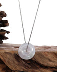Baikalla Jewelry Jade Pendant Necklace Baikalla "Good Luck Button" Necklace Lavender Jadeite Jade Lucky Ping An Kou Necklace