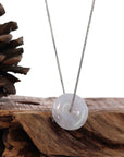 Baikalla Jewelry Jade Pendant Necklace Baikalla "Good Luck Button" Necklace Lavender Jadeite Jade Lucky Ping An Kou Necklace