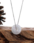 Baikalla Jewelry Jade Pendant Necklace Baikalla "Good Luck Button" Necklace Lavender Jadeite Jade Lucky Ping An Kou Necklace